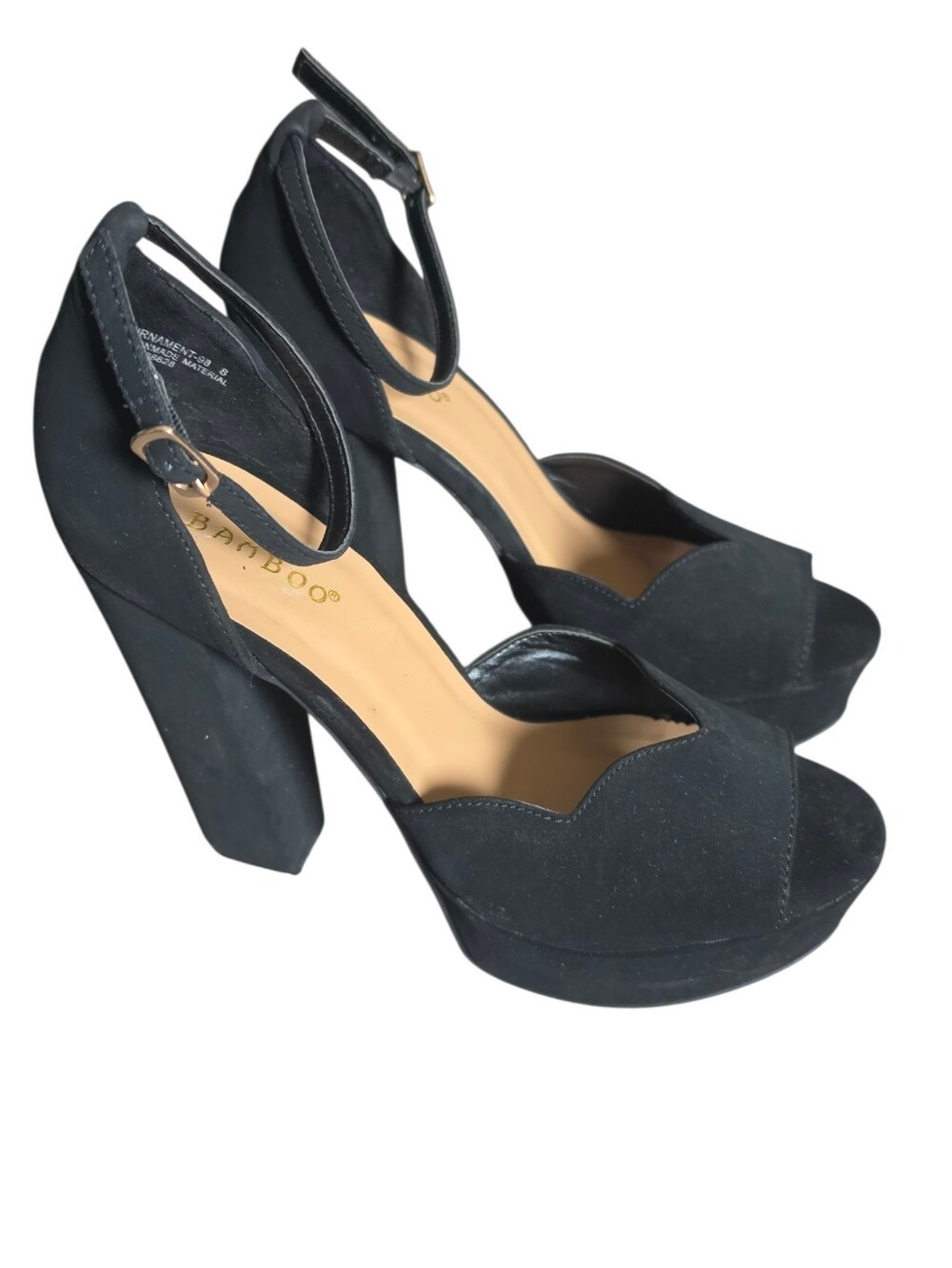Bamboo Chunky Block Heel Platforms Size 8